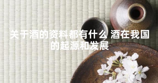 关于酒的资料都有什么 酒在我国的起源和发展